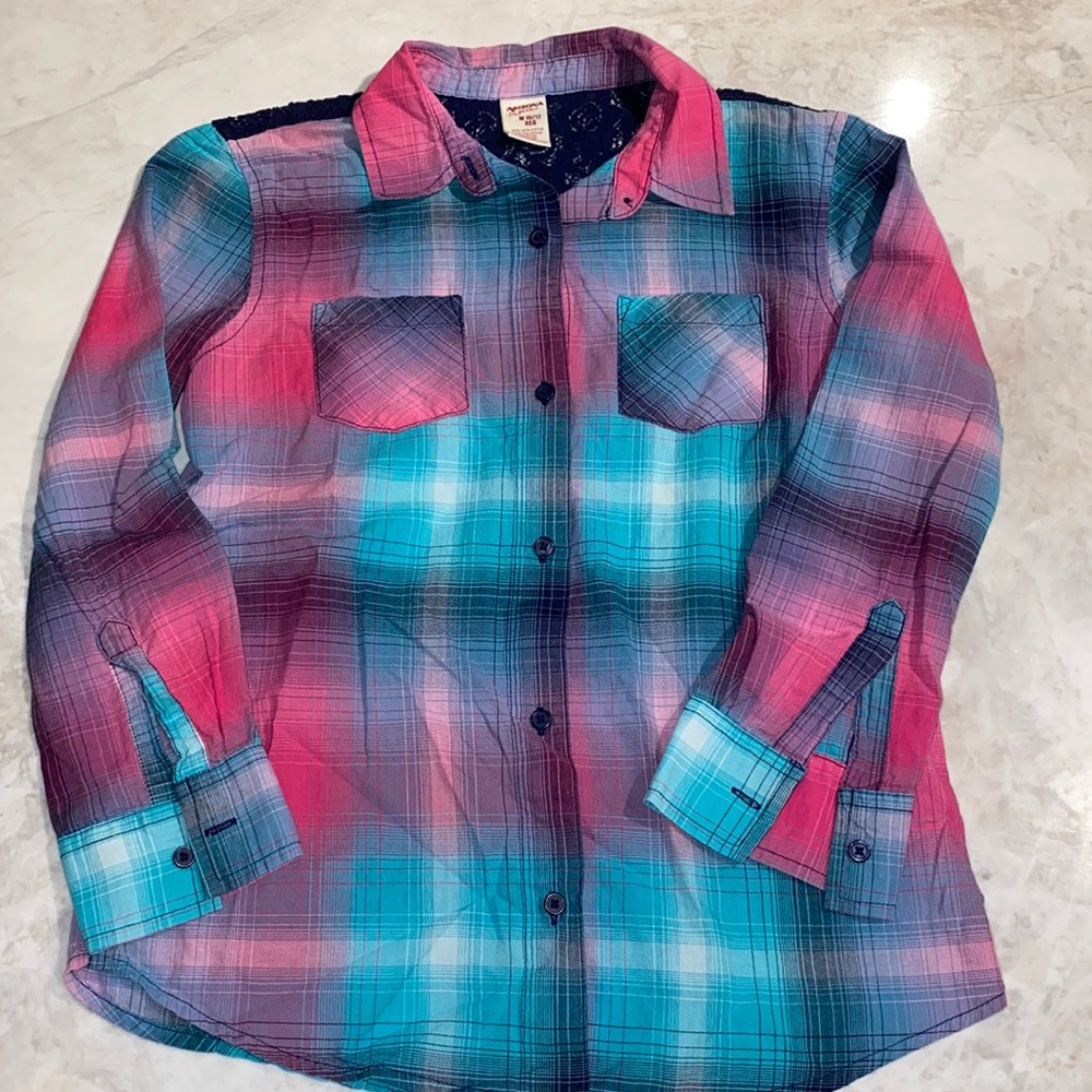 Western shirt pink/teal